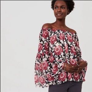 LOFT | Floral Off-The-Shoulder Flowy Blouse